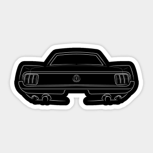 front/back 1965 Ford Mustang - stencil, white Sticker